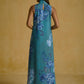 Teal Blossom Halter Neck Dress