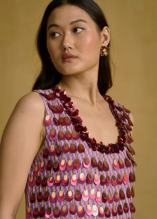 Blush Petal Sequin Dress