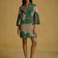 Emerald Embroidered Shift Dress