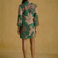 Emerald Embroidered Shift Dress