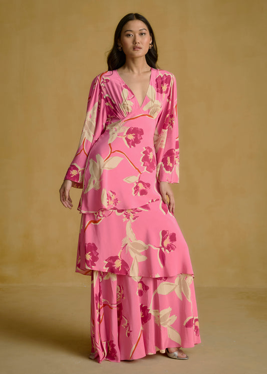 Printed Tiered Maxi Dress