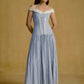 Off-Shoulder Corseted Midi Dress