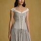 Off-Shoulder Corseted Midi Dress