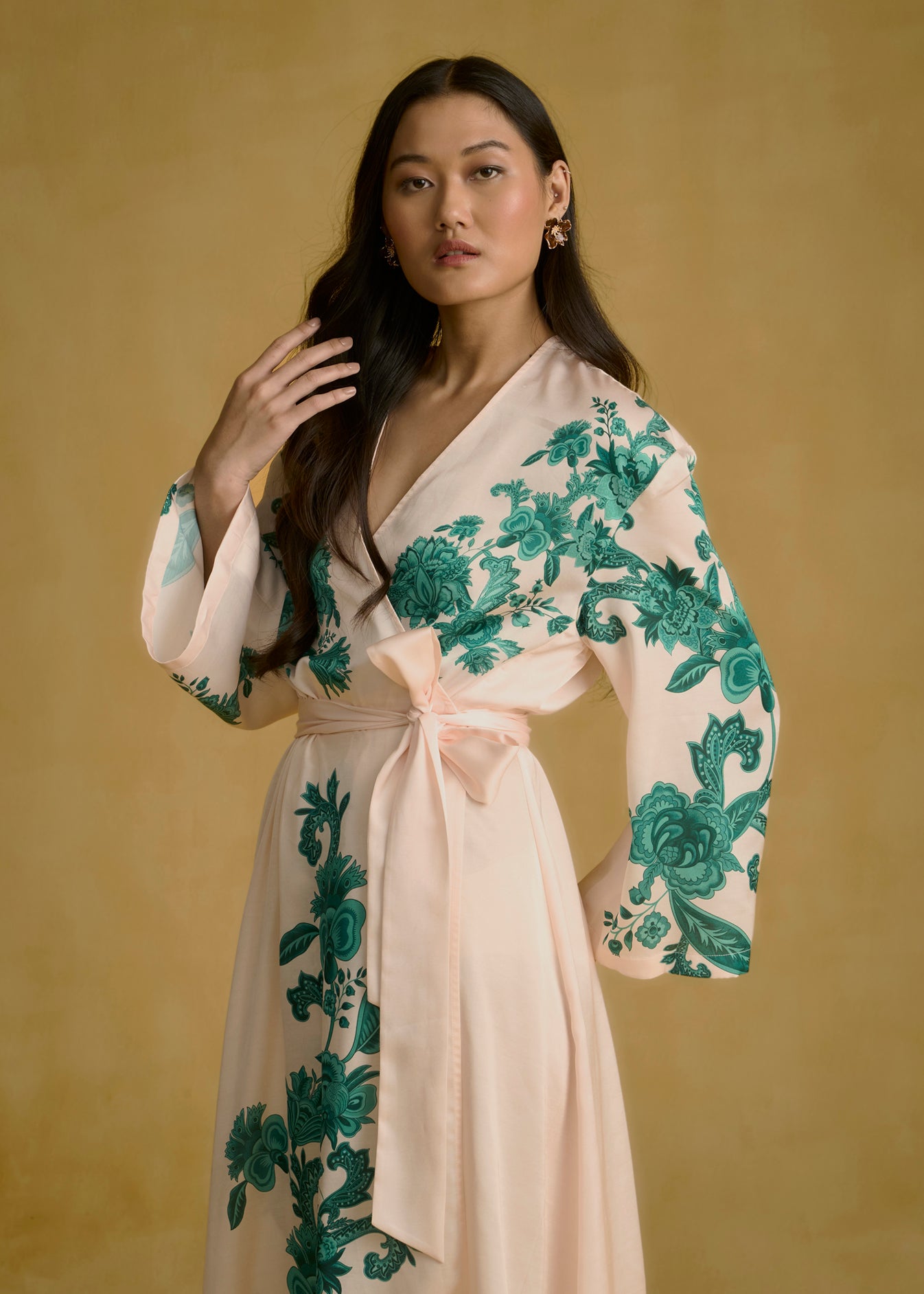 Floral Wrap Midi Dress