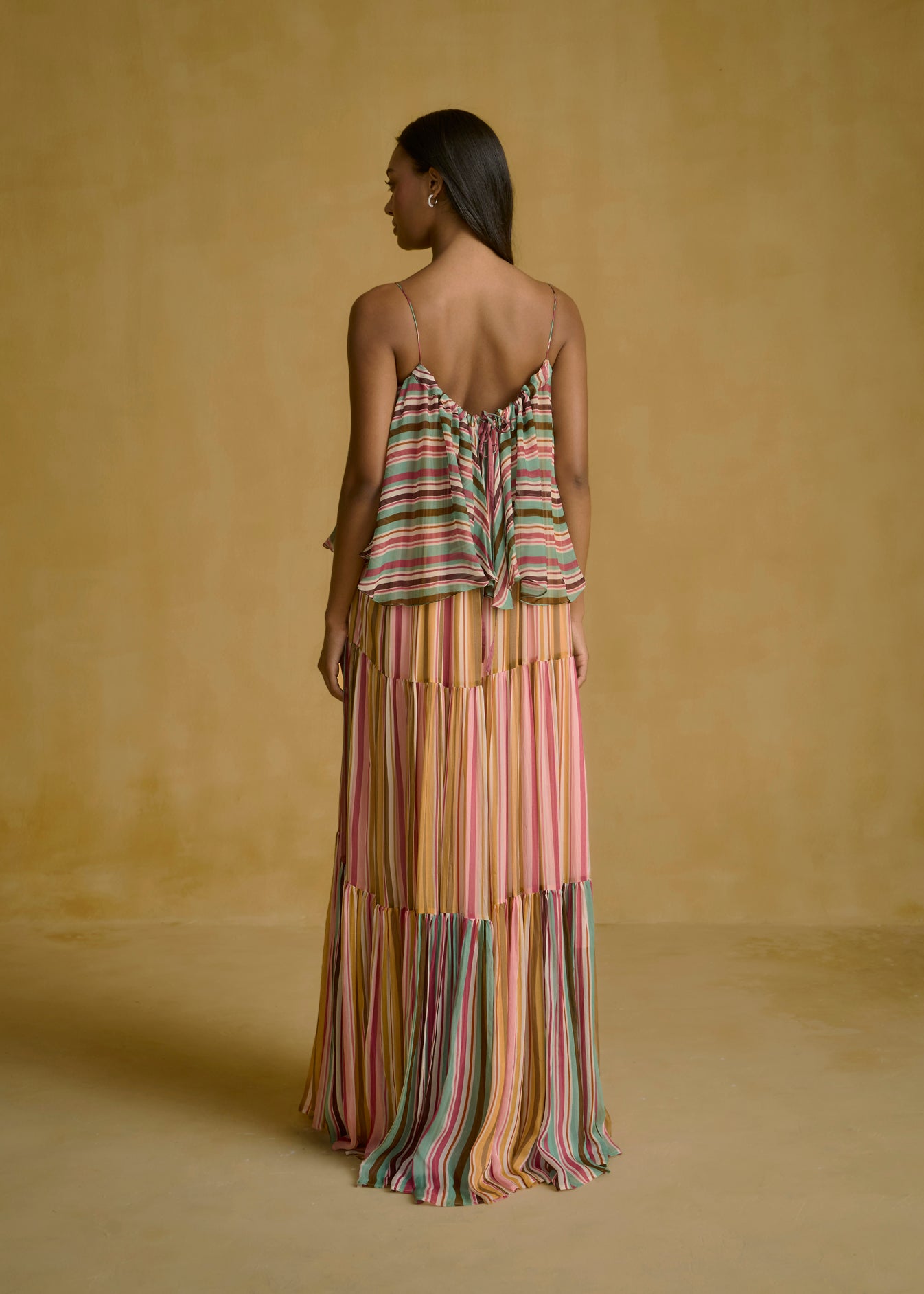 Striped Tiered Maxi Dress