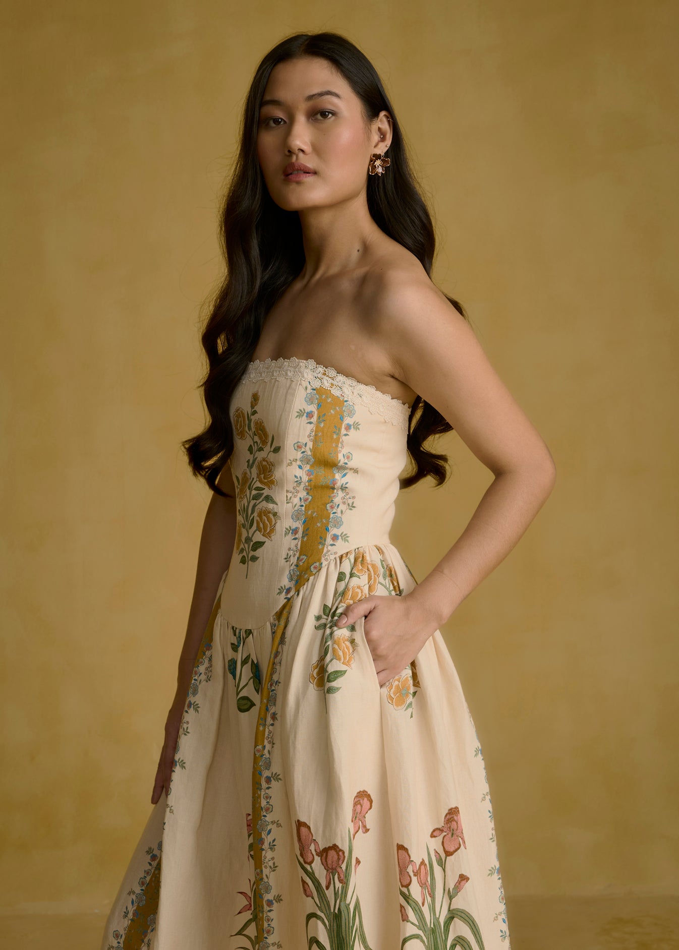 Floral Corset Midi Dress