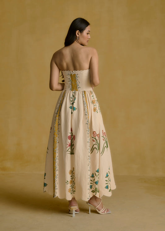 Floral Corset Midi Dress