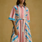 Striped Shirt Dress with Tie-Up Waist