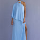One Shoulder Cape Dress