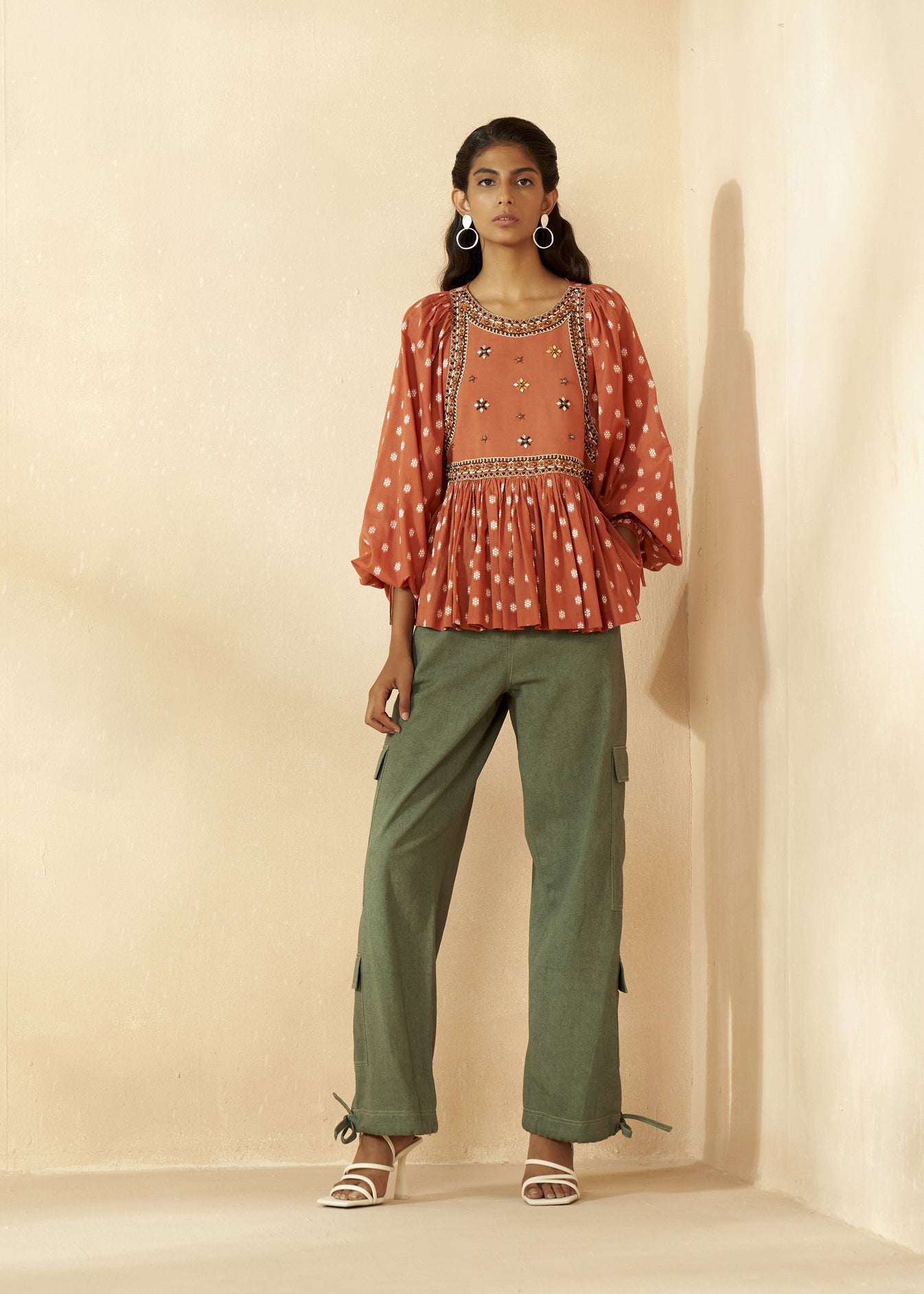 Printed Embroidered Blouse