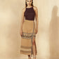 Hand Embroidered Skirt With Side Slit