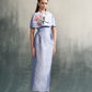 Embellished Maxi Dress With Cape