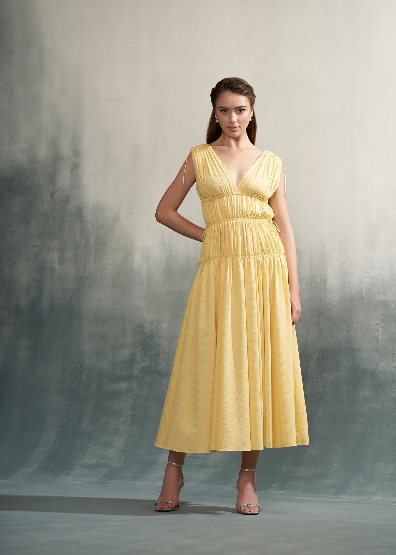 Yellow Gathered Dress