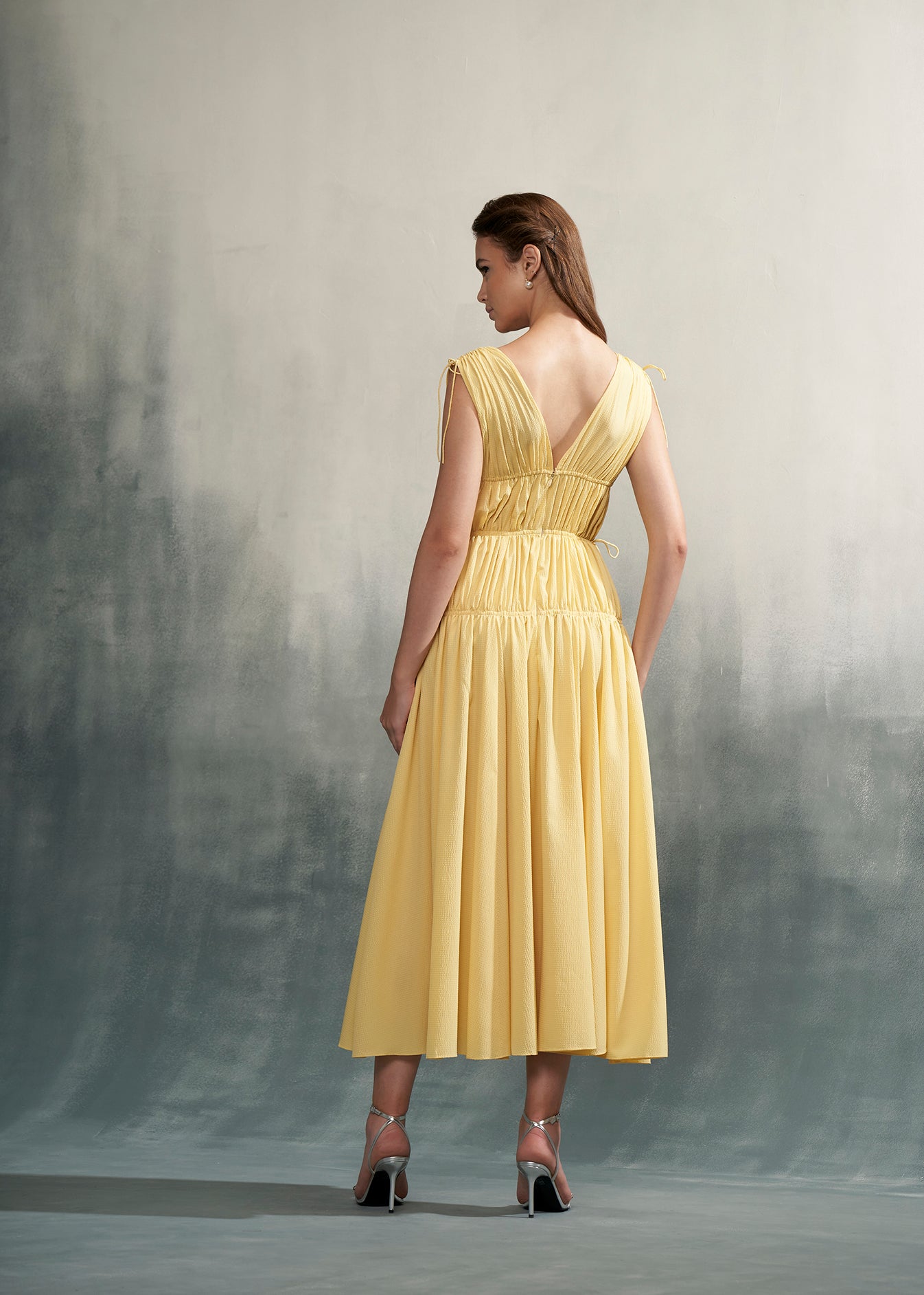 Yellow Gathered Dress