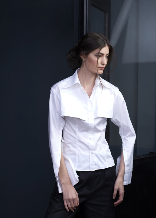 Double Placket Shirt With Sleeve Detailing